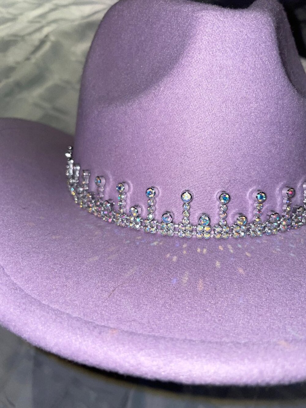 Lavender Rhinestone Cowgirl western hat - Picture 4 of 11